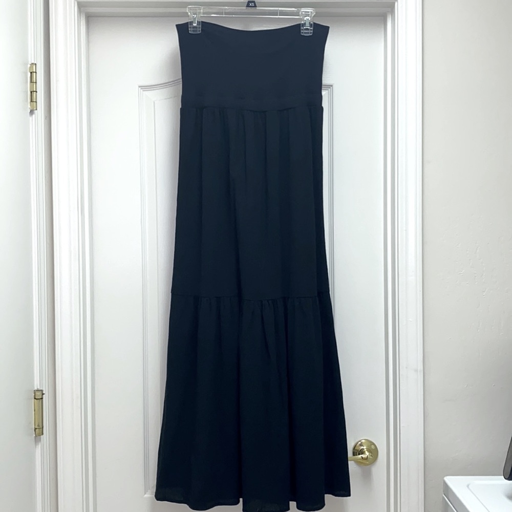 Black foldover maxi skirt/dress